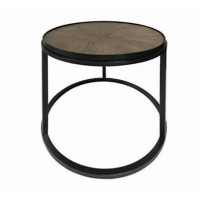 Coaster Furniture 931214 Round End Table Weathered Elm and Gunmetal